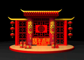 门楼装饰3D模型