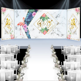 浪漫田园爵士白大理石婚礼背景