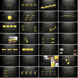 多边形月度总结PPT模板