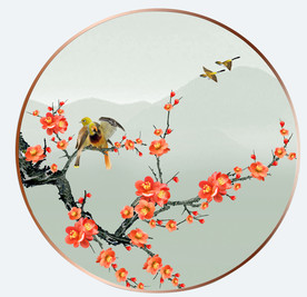 原创高清梅花花鸟装饰画壁画