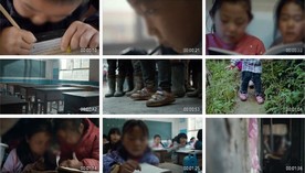 4K留守儿童贫困小学素材