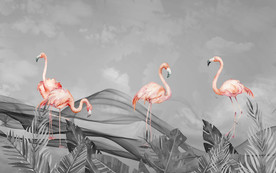 火烈鸟装饰北欧画 TIF分层