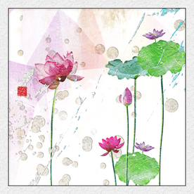 新中式荷花装饰画