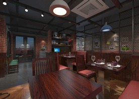 工业风 西餐厅 现代 桌子
