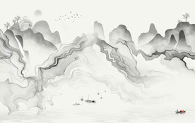 意境中式山水画 TIF分层