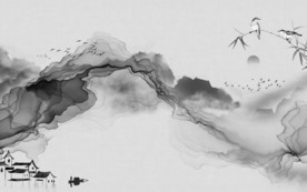 线条 意境新山水画 TIF分层