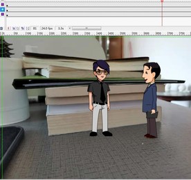 卡通人物在现实场景说话17秒