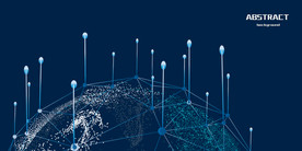 半个粒子地球科技元素设计背景图