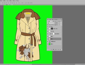 女装大衣唯美时尚花卉碎花印花图