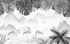 手绘立体装饰画  背景墙