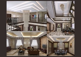 别墅复式客厅装修效果图