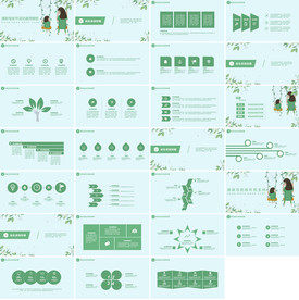 清新卡通手绘说课教育PPT模板