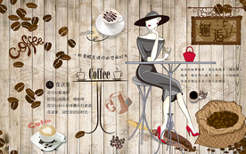 个性木板邂逅咖啡馆工装背景墙