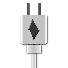 银白色科技感简约风格金属充电器