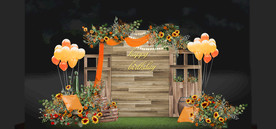 户外向日葵婚礼合影区