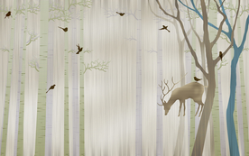 森林麋鹿北欧背景墙