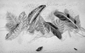 高档 羽毛背景墙画 TIF分层