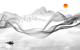 线条中式新山水画 TIF分层