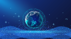 矢量图未来科技点粒地球设计背景