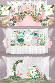 ins粉色少女小清新风婚礼效果