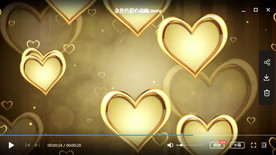 梦幻婚礼金黄色爱心背景动态素材