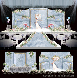 蓝色系婚礼