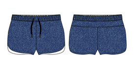 女士牛仔纹沙滩裤泳裤