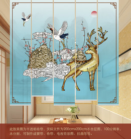 新中式古风隔段卷帘窗帘门帘