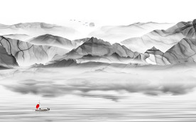 现代 客厅山水画 TIF分层