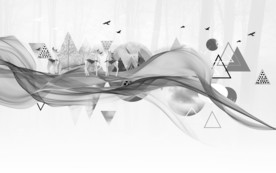 烟雾 欧式装饰画 TIF分层