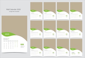 2020年台历模板竖版