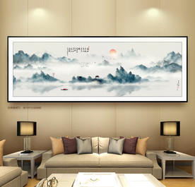 巨幅山水画 手绘装饰画