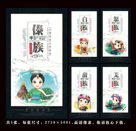 少数民族展板