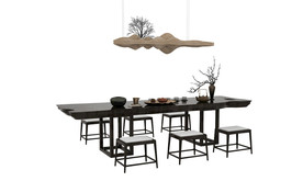 中式茶几3d模型