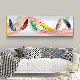 现代轻奢羽毛晶瓷装饰画