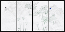 新中式荷花装饰画