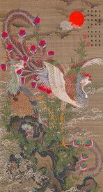 中式古典孔雀玄关背景墙