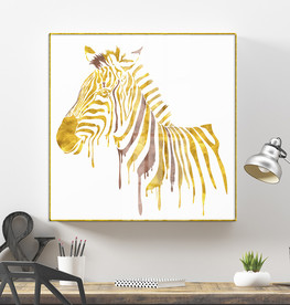 现代抽象金箔斑马装饰画