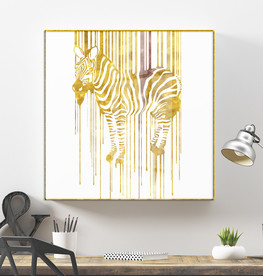 现代抽象金箔斑马装饰画
