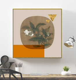 新中式宋画花鸟爱马仕橙装饰画