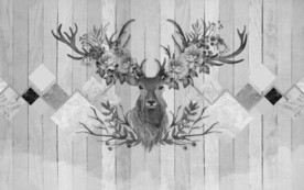 麋鹿简约装饰画 TIF分层
