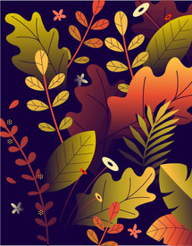 矢量植物风景图