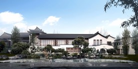 中式别墅建筑外观设计效果图