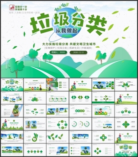 青山绿水垃圾分类环保PPT