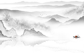 中式 新意境山水画 TIF分层