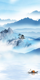 奢华 山水画玄关 TIF分层