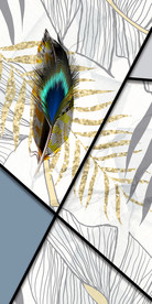 羽毛几何玄关画 TIF分层