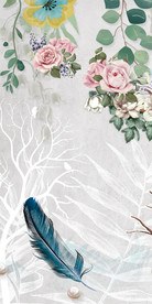 手绘欧式玄关画 TIF分层