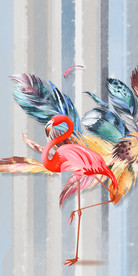 羽毛欧式玄关画 TIF分层