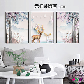 沙发装饰画 北欧三联画